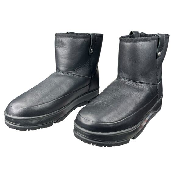 UGG Women’s Classic Weather Black Leather Winter Boot SIze US 9.5 - Picture 6 of 10